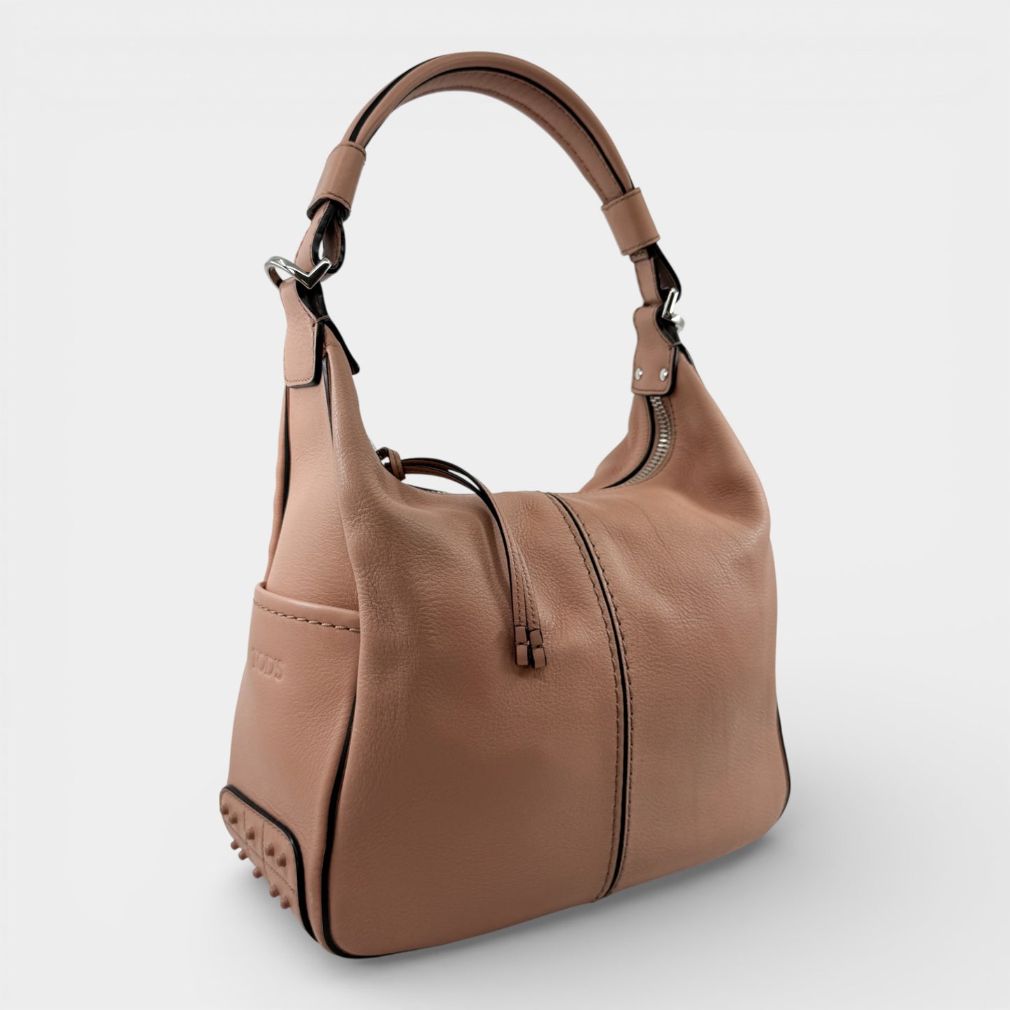 Tod's Peach Pink Leather Micky Hobo Shoulder Bag