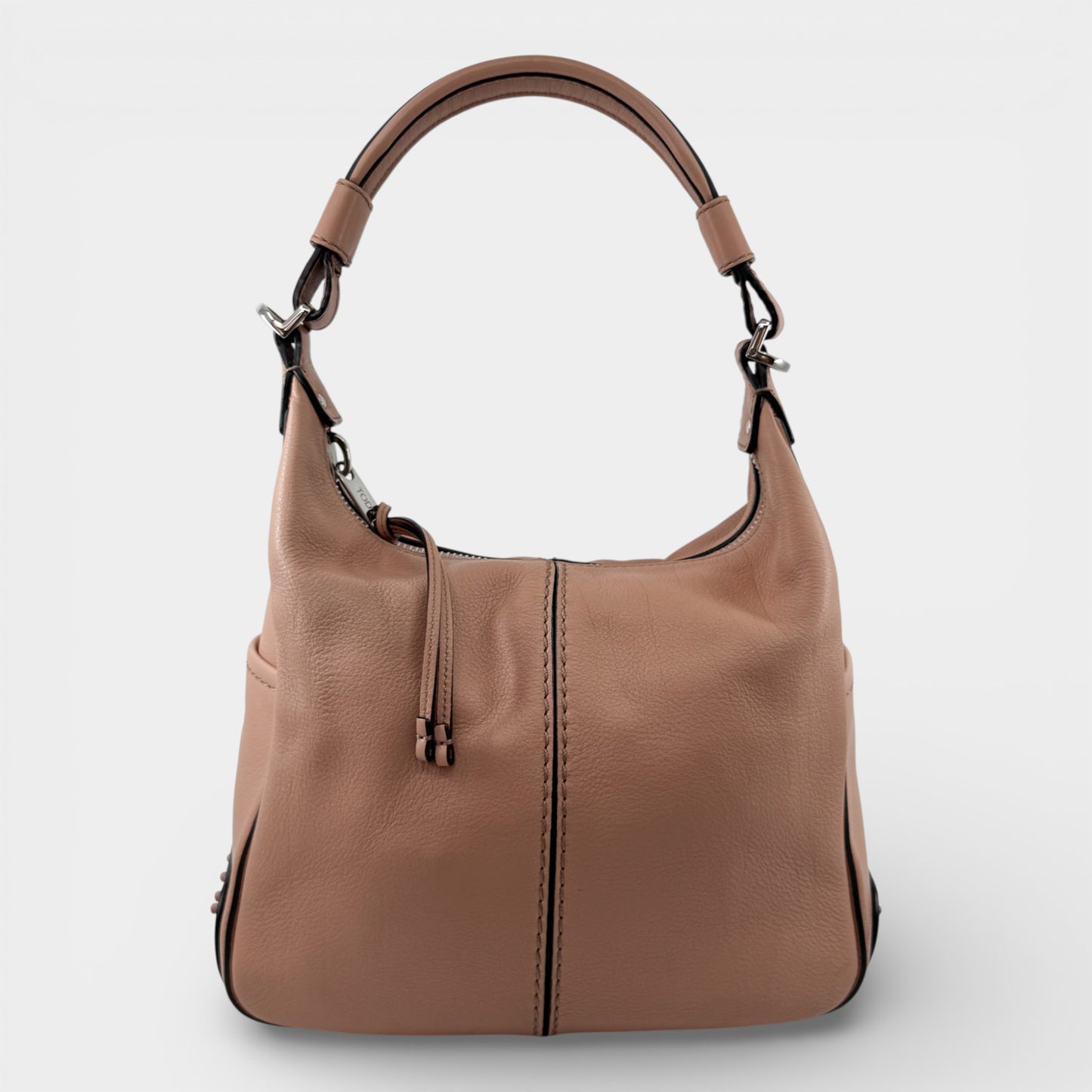 Tod's Peach Pink Leather Micky Hobo Shoulder Bag