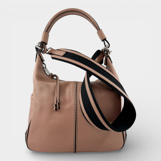 Tod's Peach Pink Leather Micky Hobo Shoulder Bag