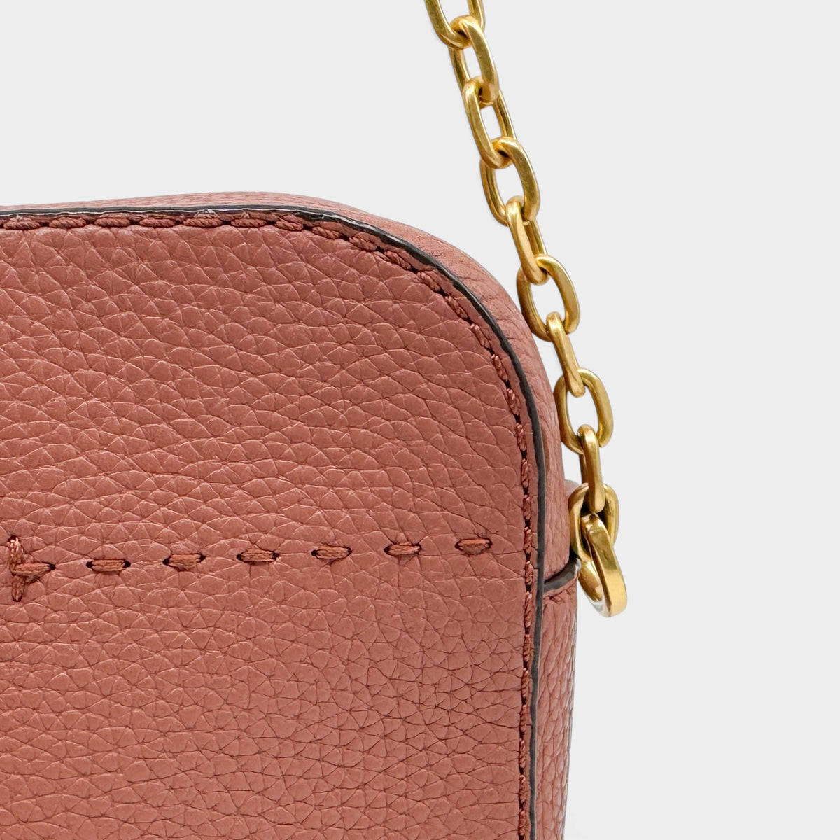 Tory Burch McGraw Terracotta Rust Pebbled Leather Double T Camera Crossbody Bag