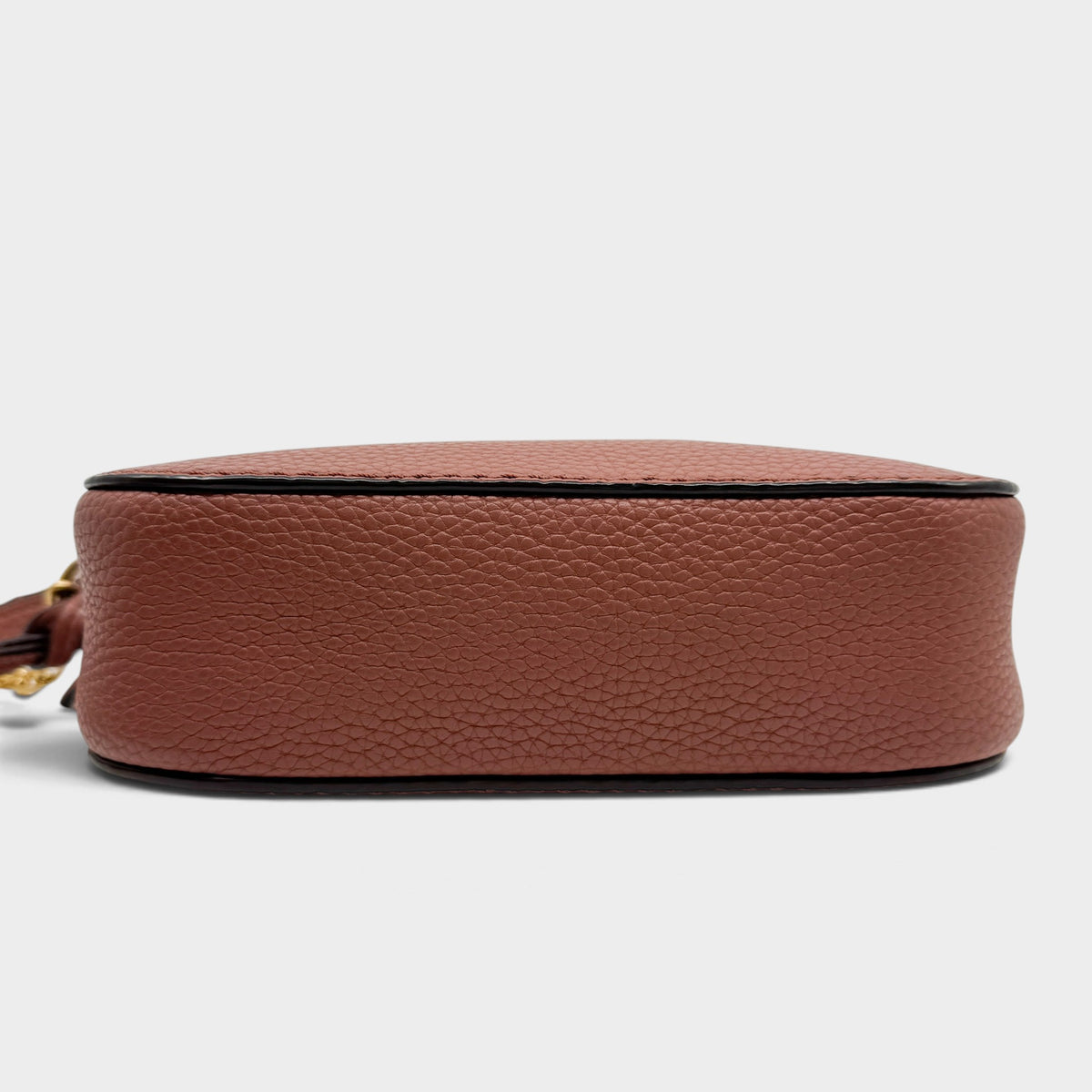 Tory Burch McGraw Terracotta Rust Pebbled Leather Double T Camera Crossbody Bag