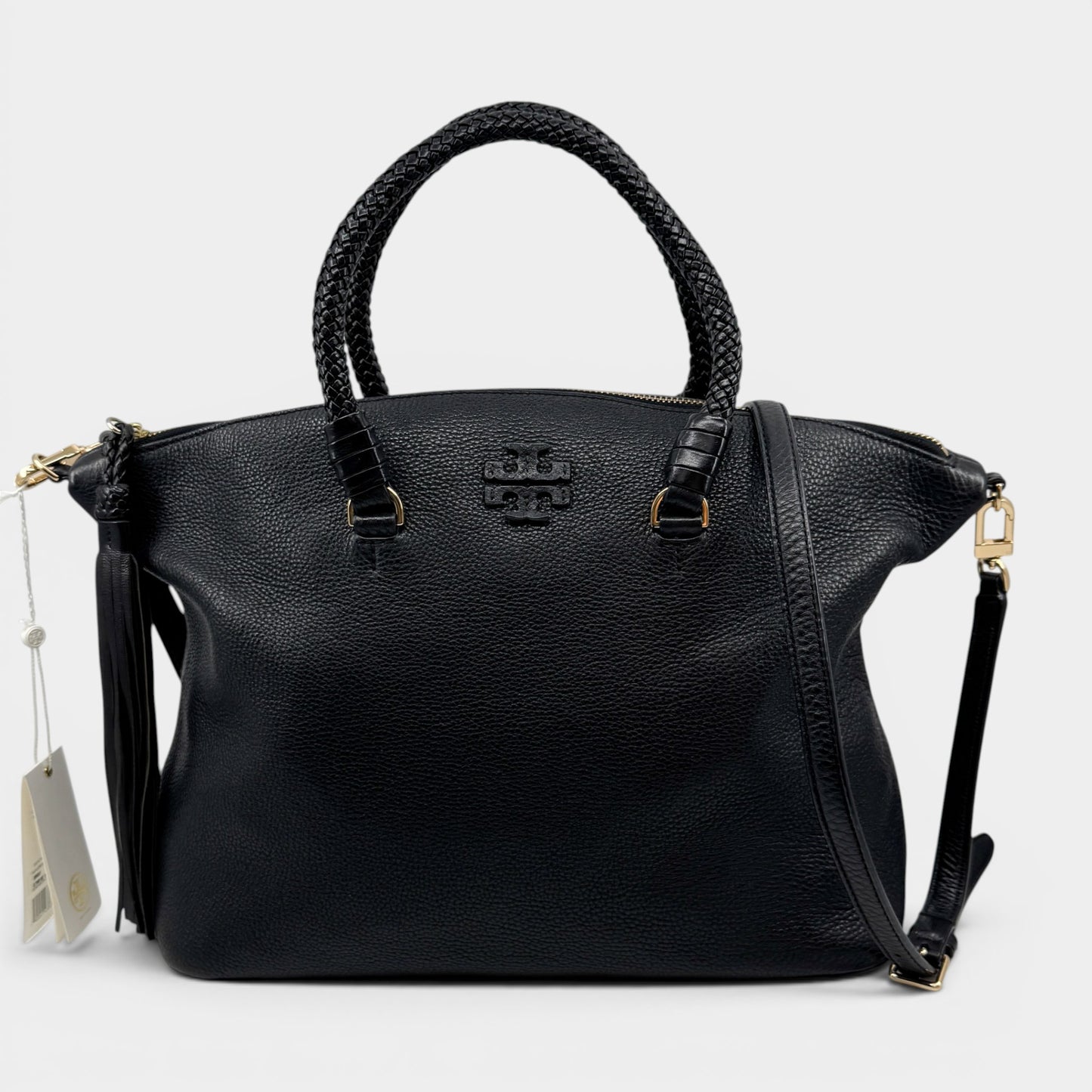 Tory Burch Black Leather Taylor Satchel Bag