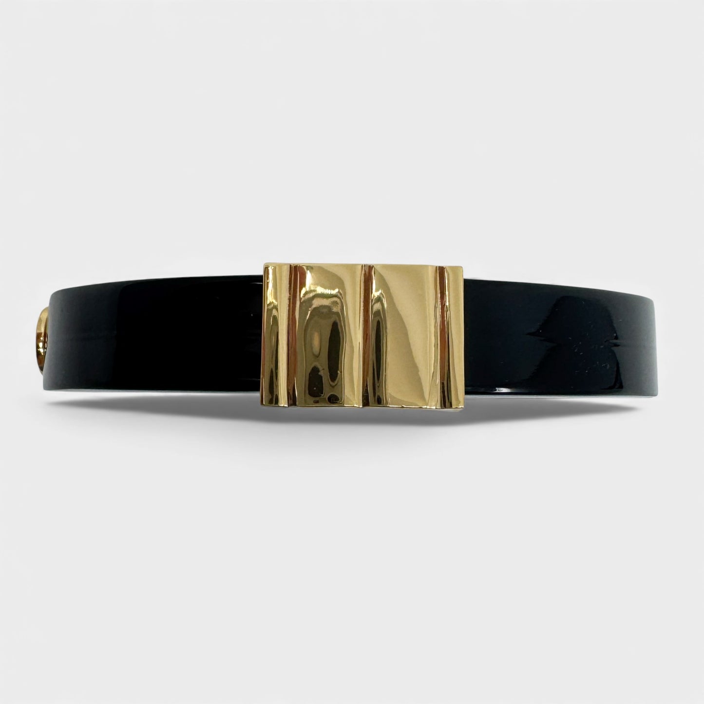 Tory Burch Black Enamel & Gold Tone Metal Bracelet Bangle