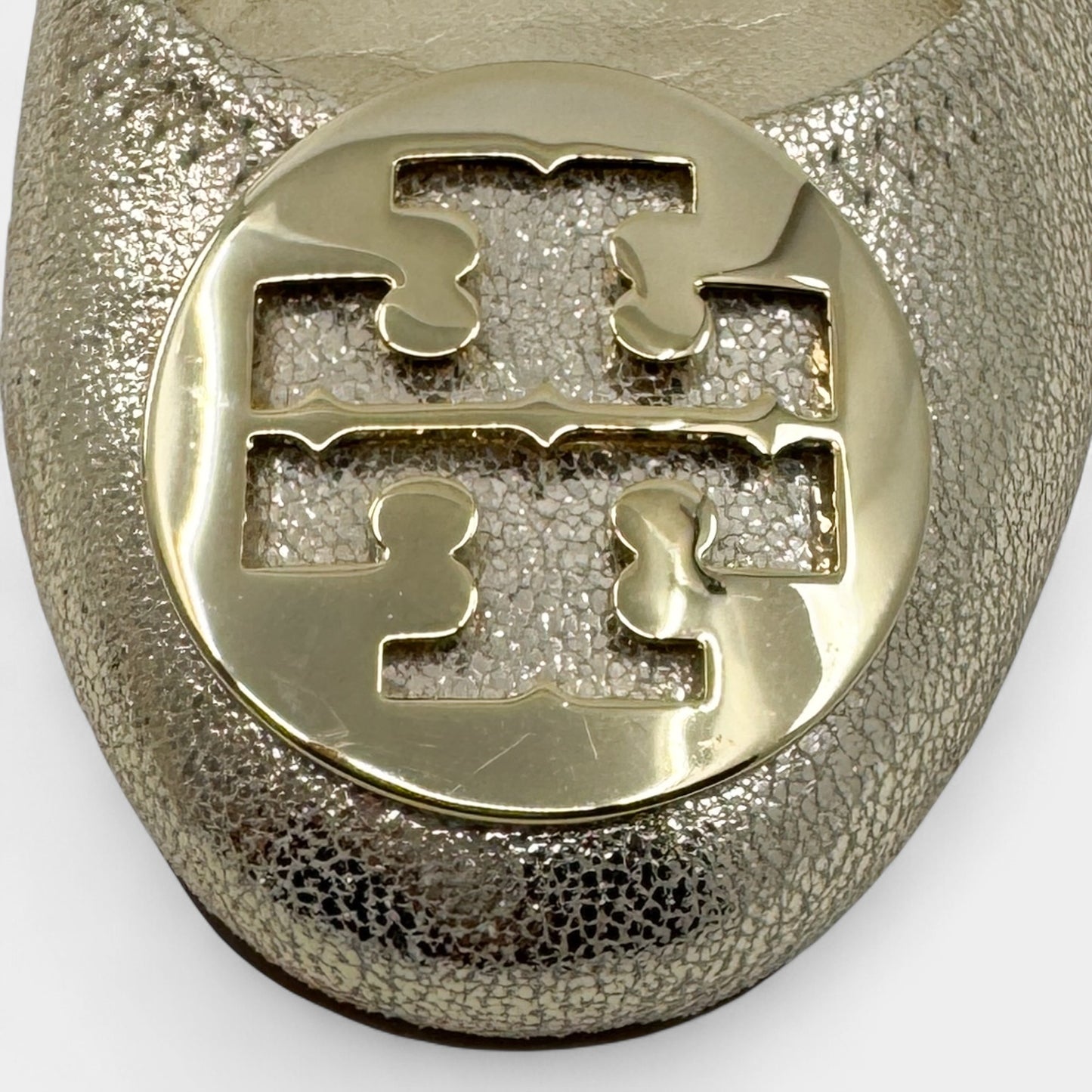 Tory Burch Gold Logo Ballet Flats Shoes AU8.5 ~ EU39