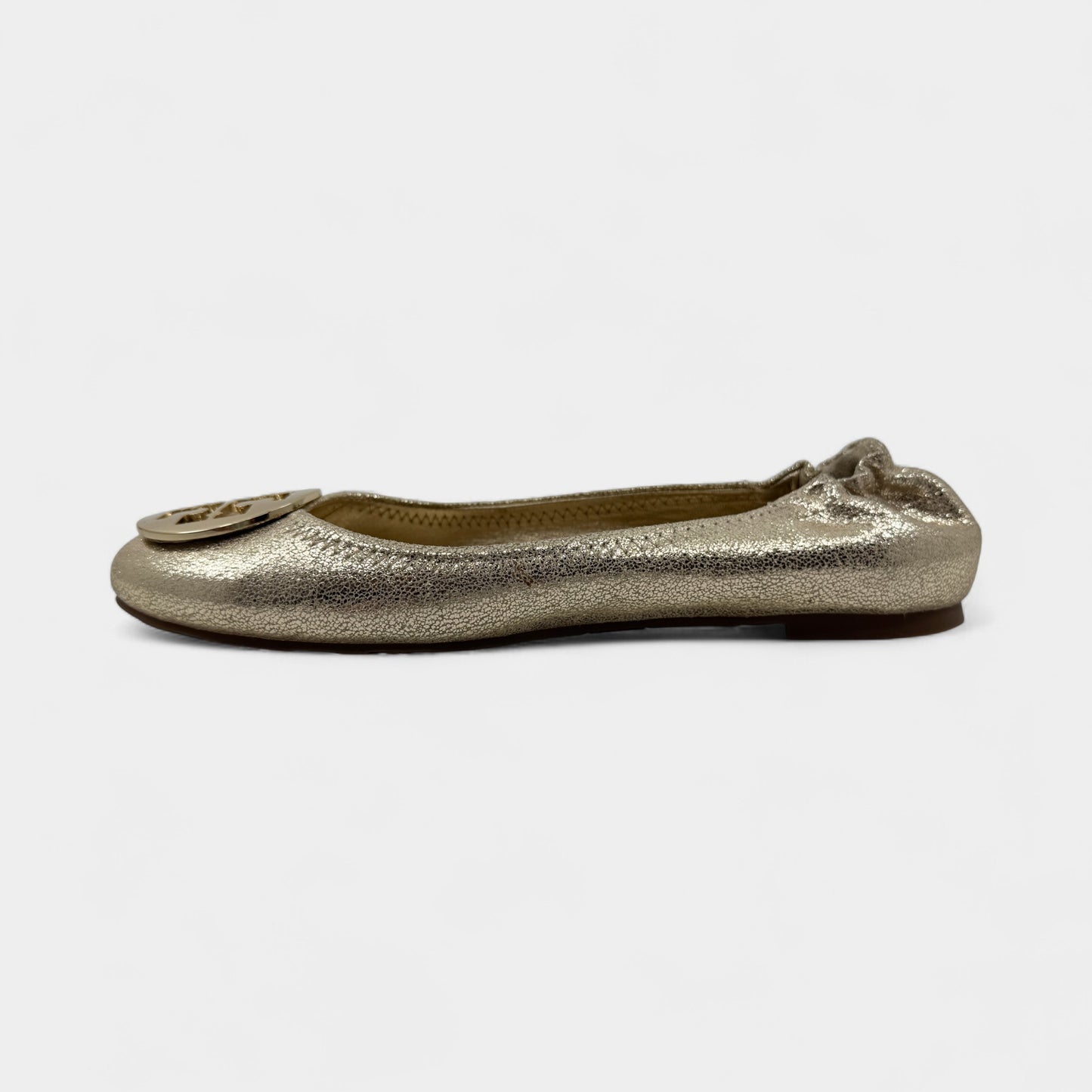 Tory Burch Gold Logo Ballet Flats Shoes AU8.5 ~ EU39