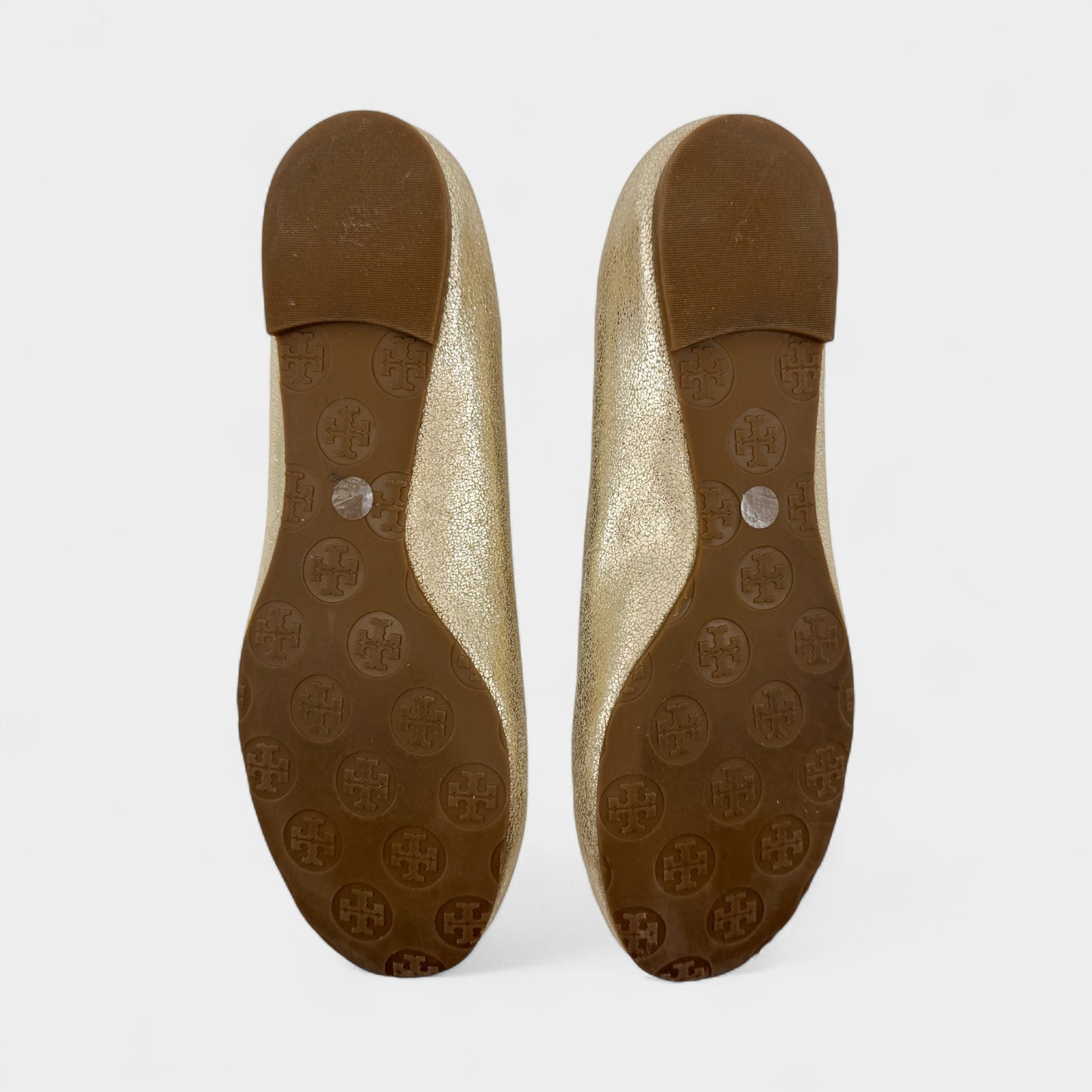 Tory Burch Gold Logo Ballet Flats Shoes AU8.5 ~ EU39
