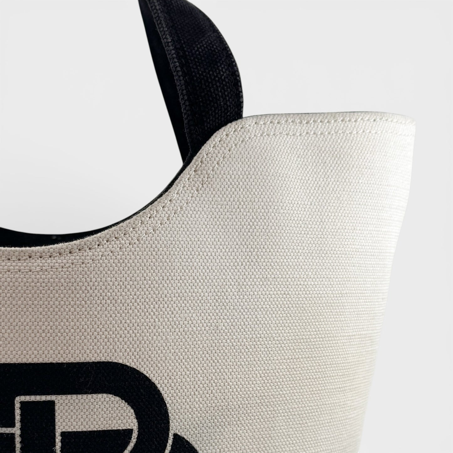 Balenciaga Black Natural Wave Small Bucket Tote Bag