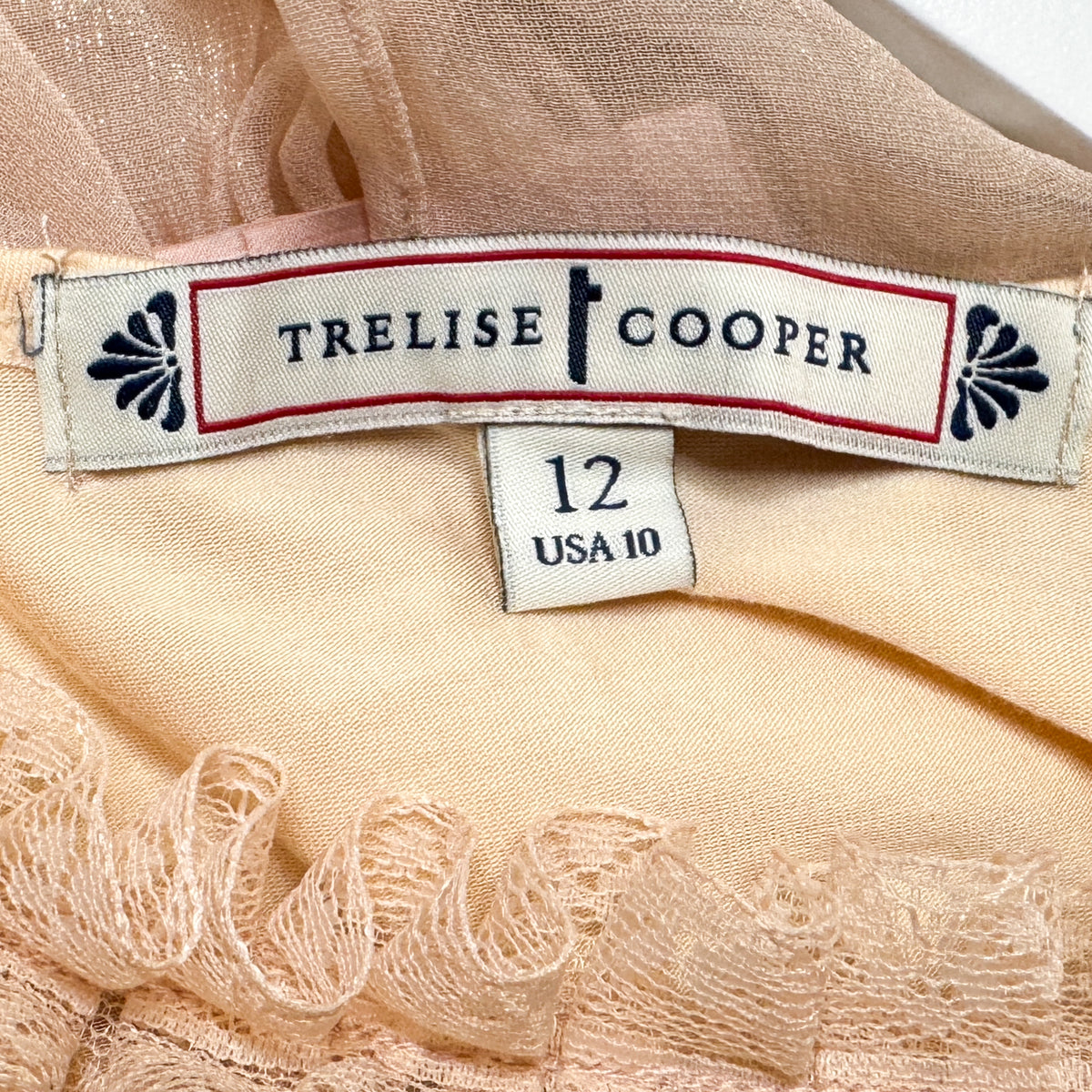 Trelise Cooper Blush Pink Shimmer Of Hope Silk Blend Frill Ruffle Dress AU12 ~ Medium