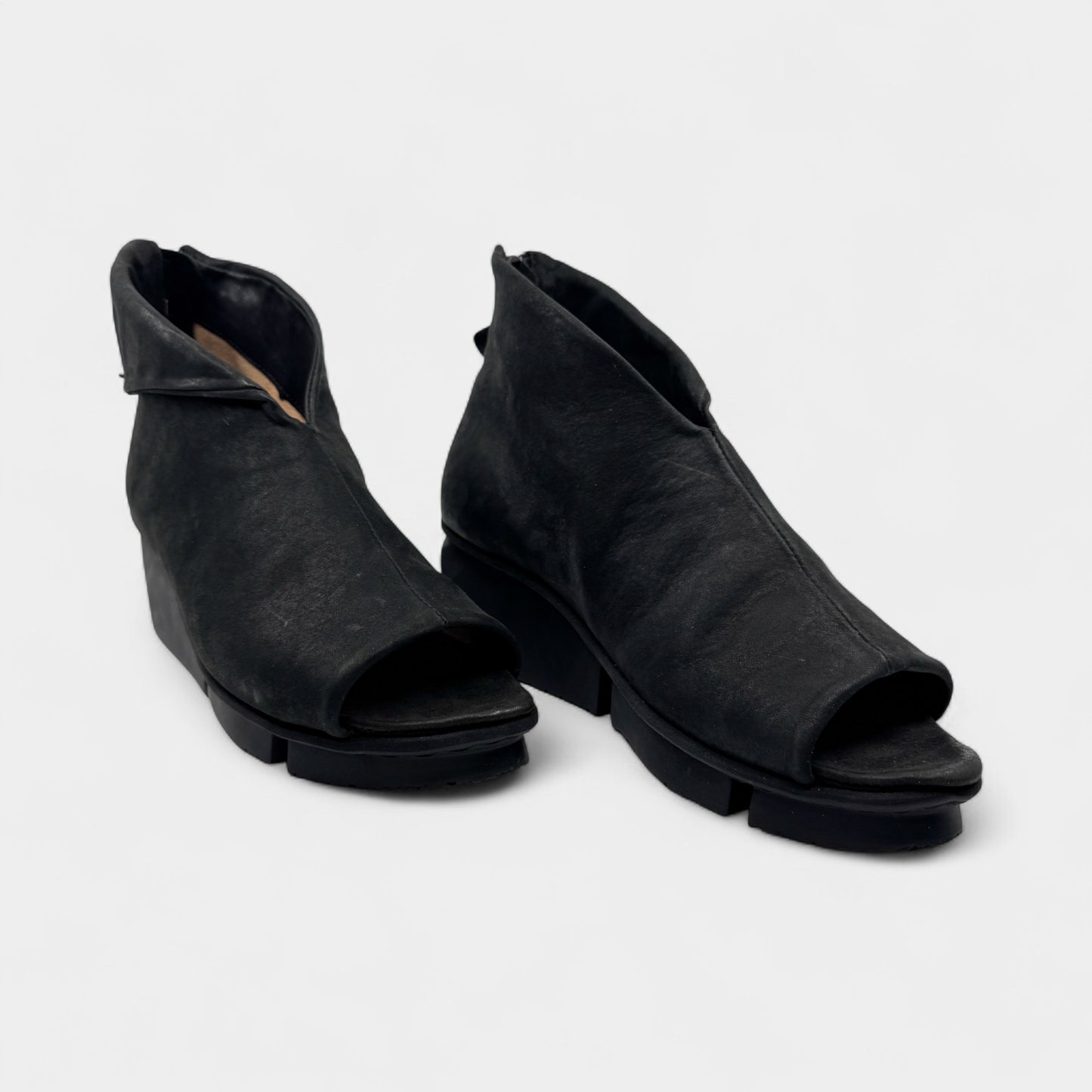 Trippen Galaxy Black Open Toes Wedge Ankle Boots EU40 ~ AU9