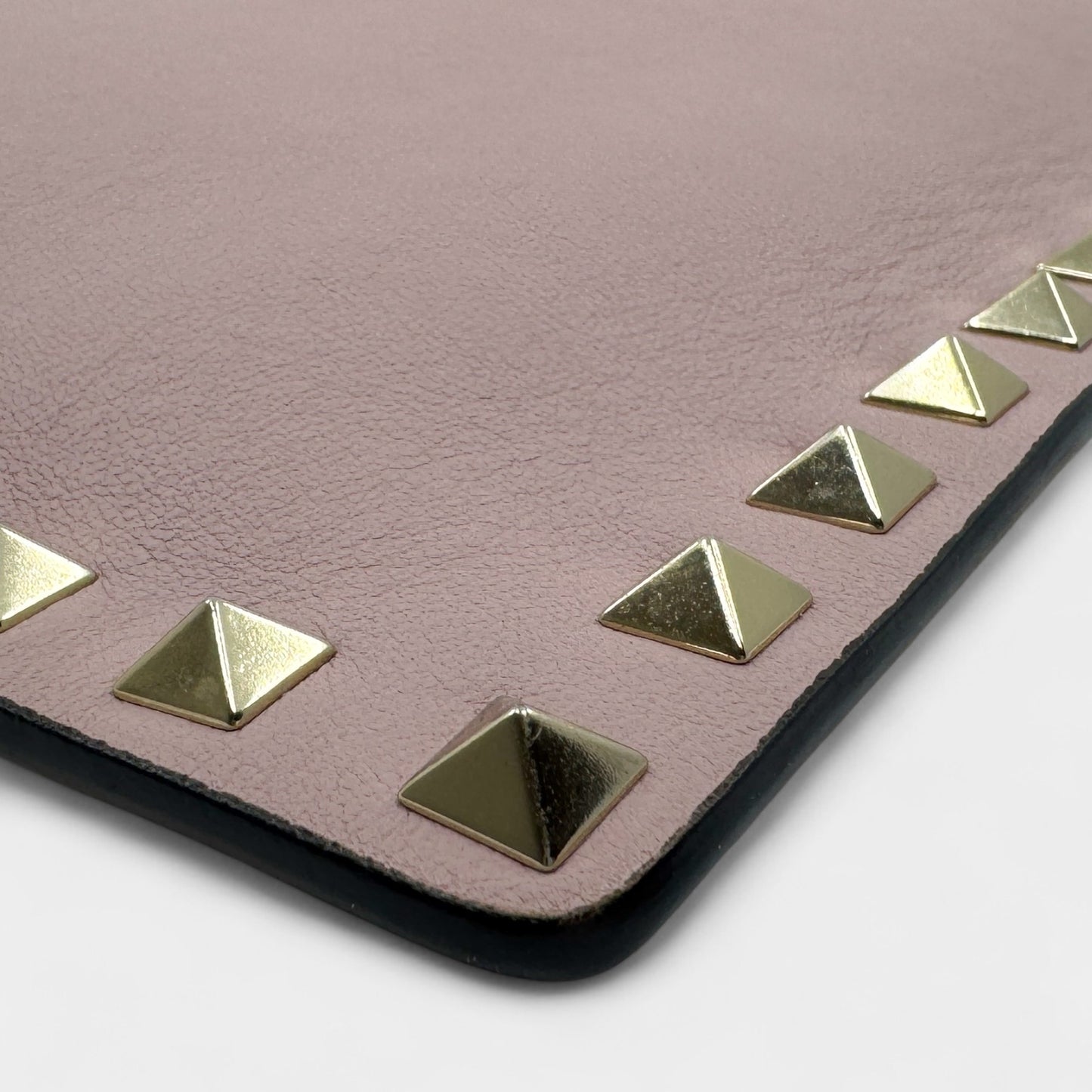 Valentino Garavani Pink Poudre Leather Rockstud Envelope Clutch Bag