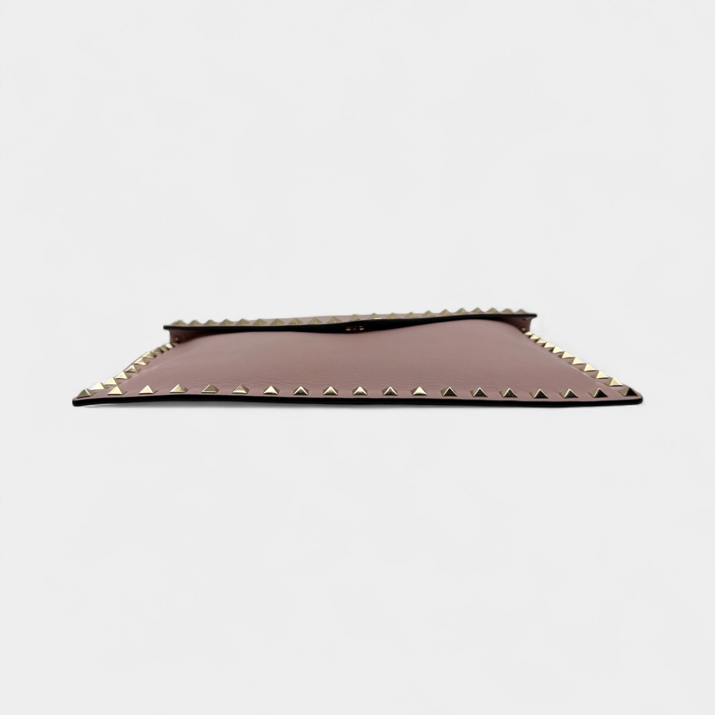 Valentino Garavani Pink Poudre Leather Rockstud Envelope Clutch Bag