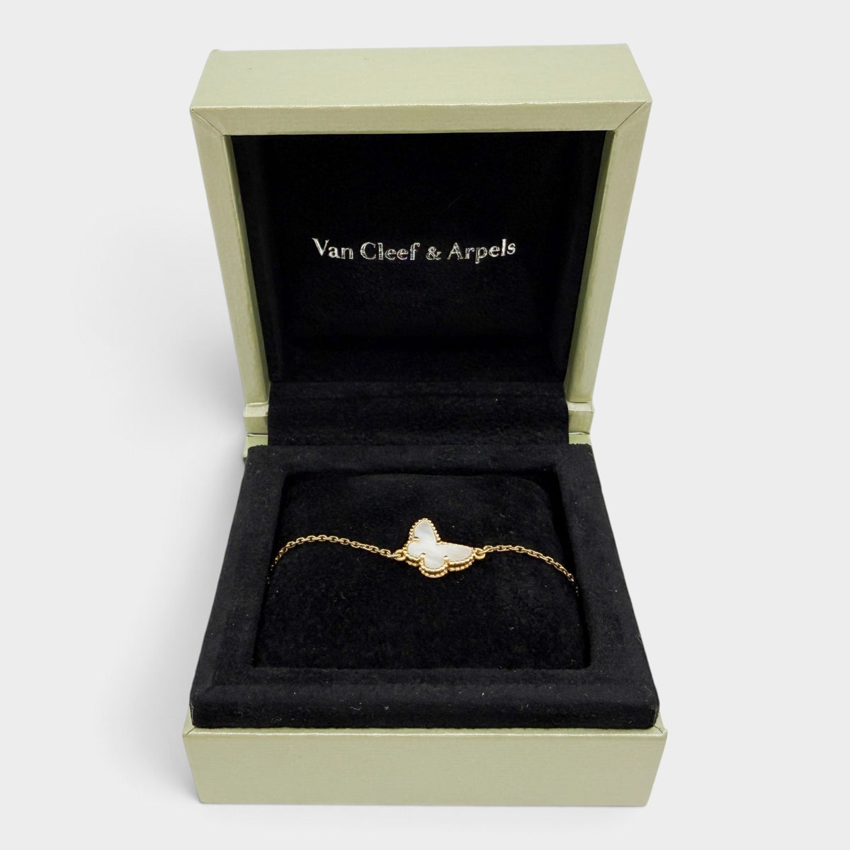 Van Cleef & Arpels Sweet Butterflies 18K Gold Mother Of Pearl Bracelet