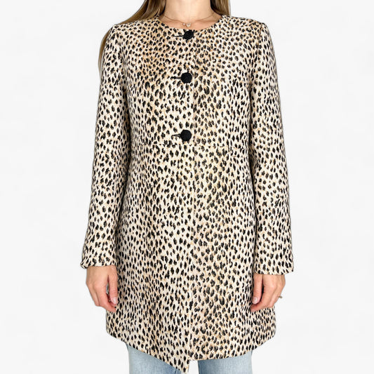 Verge Leopard Print Beige Folly Coat Medium