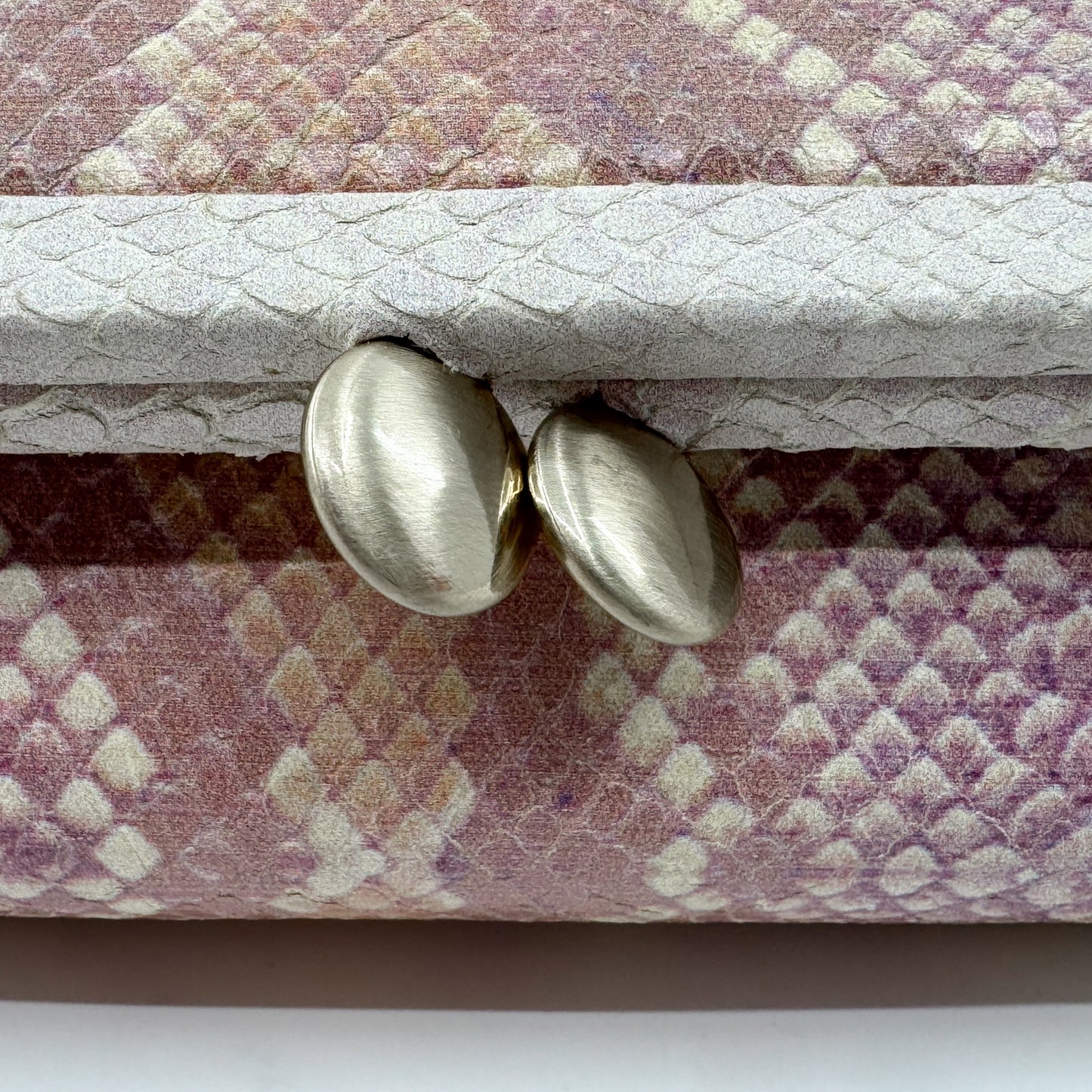 Via Spiga Pink Snake Embossed Leather Folding Clutch Bag