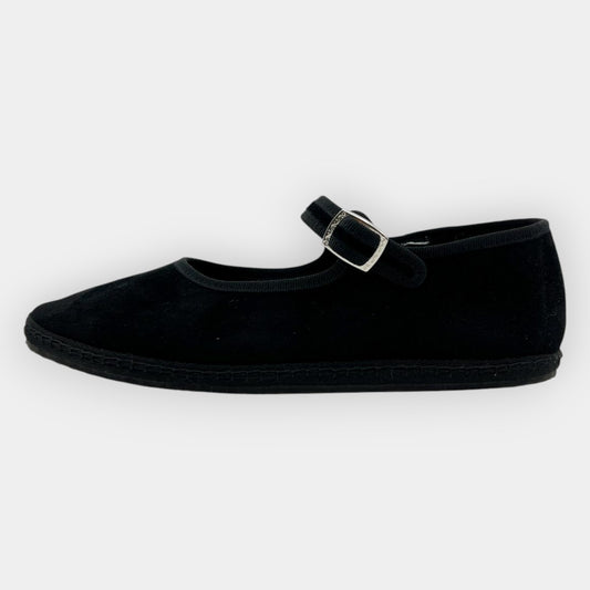 Vibi Venezia Black Velvet Mary Jane Shoes EU35 ~ AU4