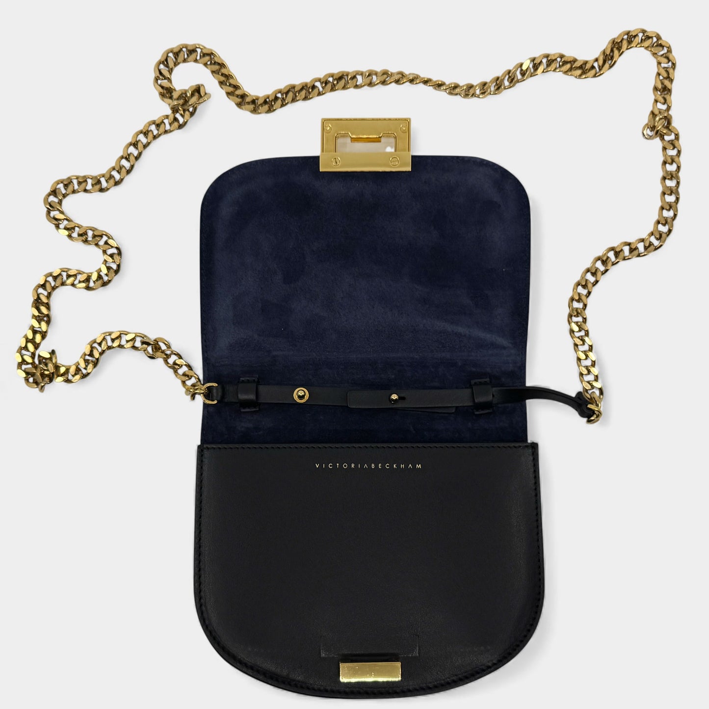 Victoria Beckham Black Half Moon Crossbody Bag