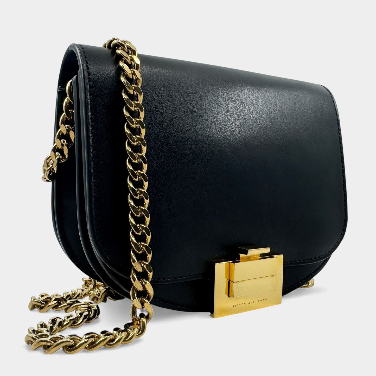 Victoria Beckham Black Half Moon Crossbody Bag