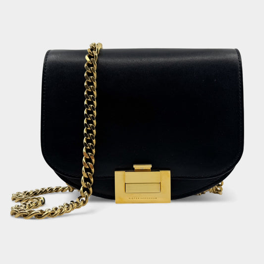 Victoria Beckham Black Half Moon Crossbody Bag