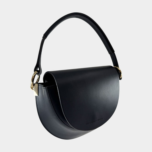 Viktoria & Woods Black Leather Jude Crossbody Saddle Bag