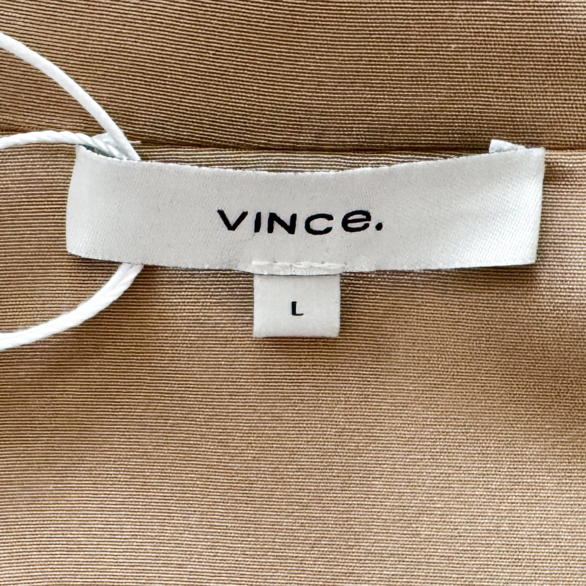 Vince Camel Crepe Long Sleeve Shaped Collar Tie Front Dress Large ~ AU12-14