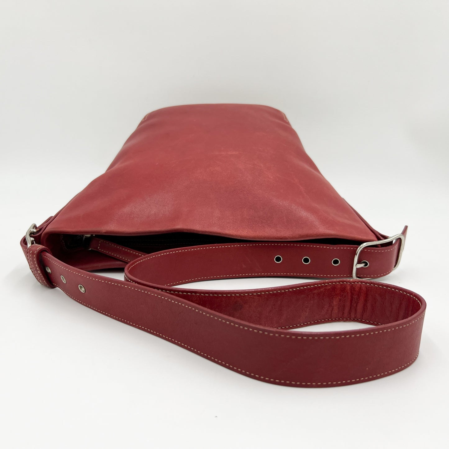 Coach Vintage Y2K Red Leather Duffle Sac Bucket Shoulder Bag [9186]