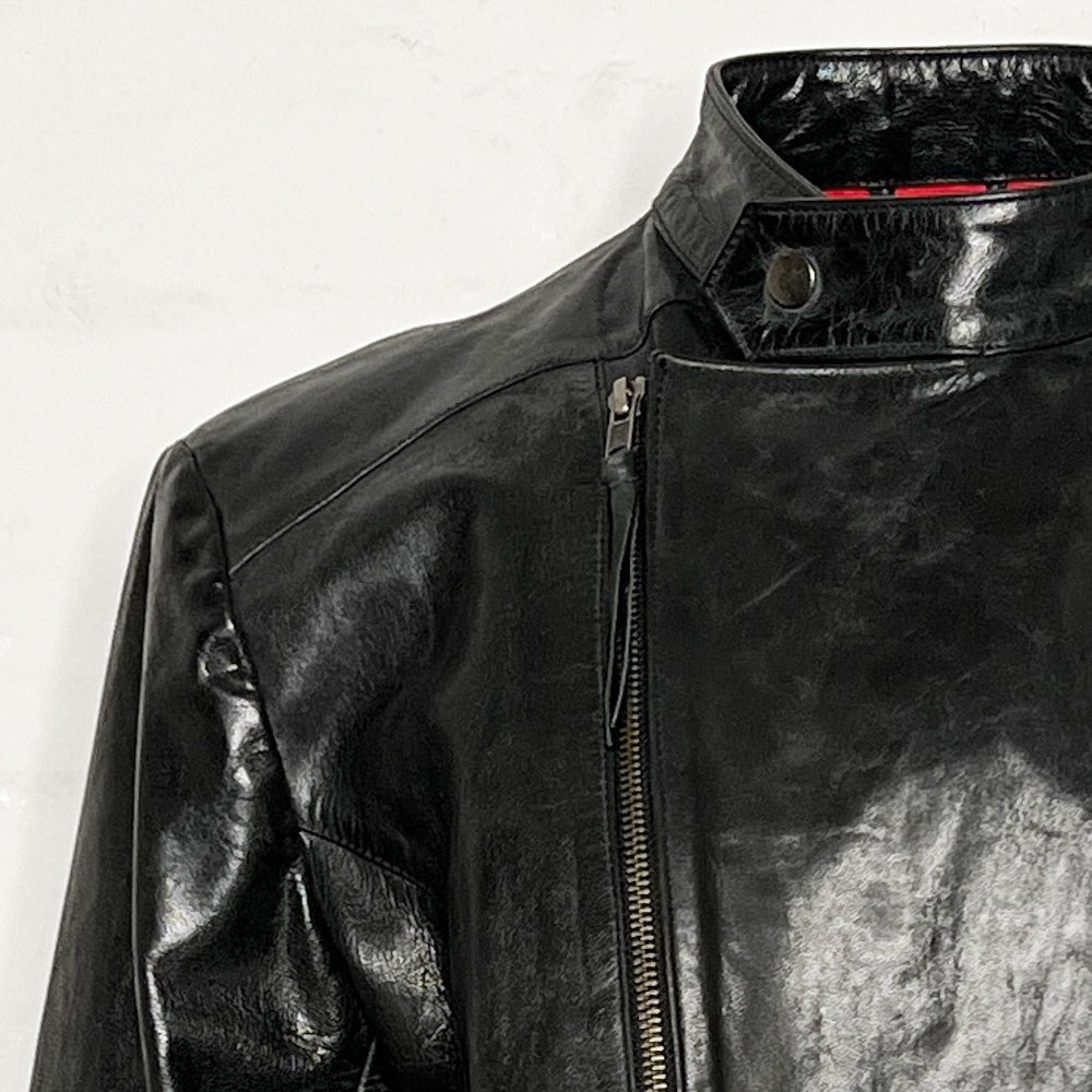 Vintage 90s Black Leather Moto Jacket AU10 ~ AU12