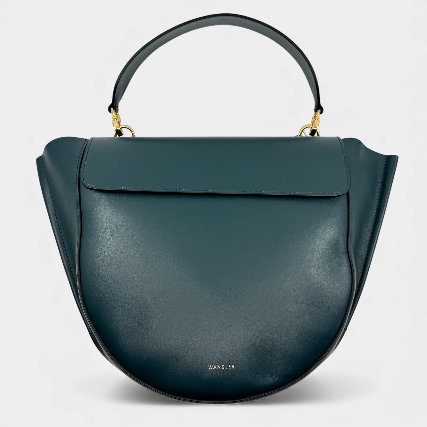 Wandler Teal Leather Medium Hortensia Crossbody Handbag