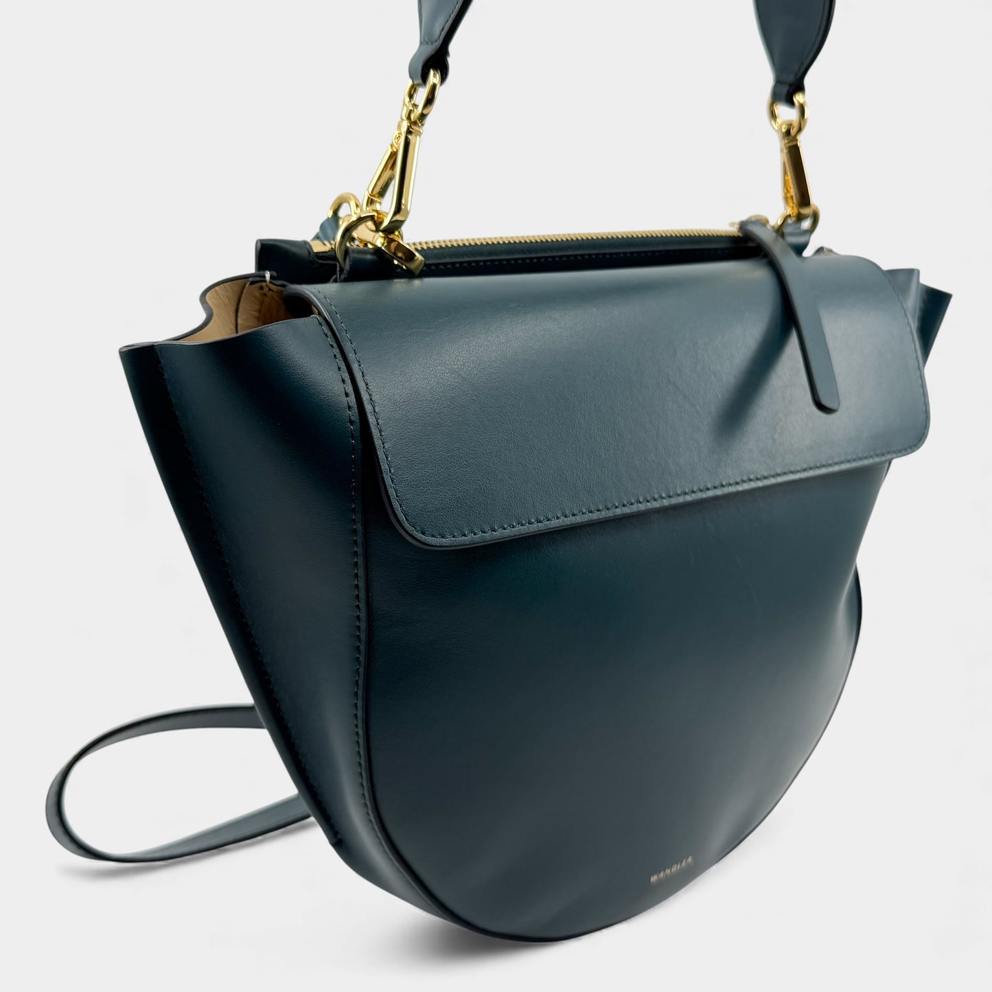 Wandler Teal Leather Medium Hortensia Crossbody Handbag