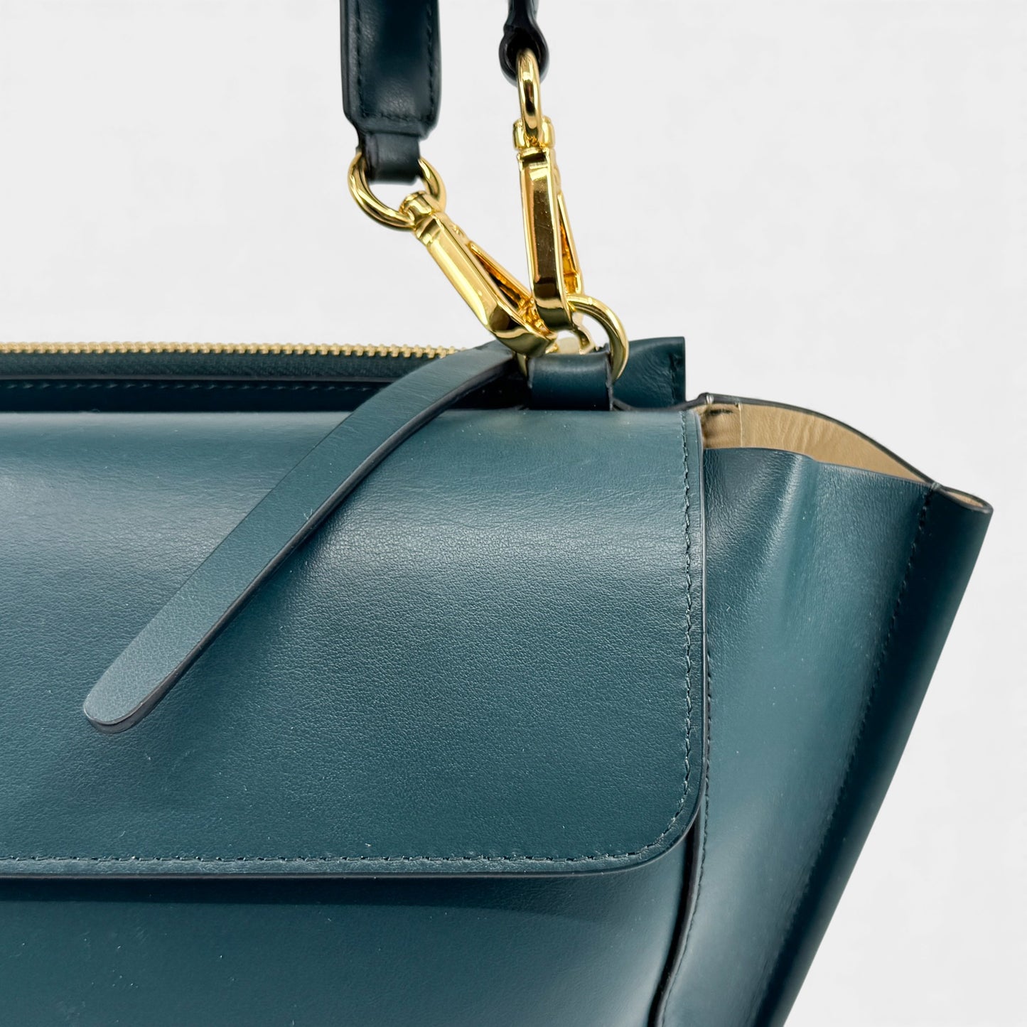 Wandler Teal Leather Medium Hortensia Crossbody Handbag