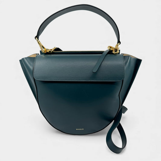 Wandler Teal Leather Medium Hortensia Crossbody Handbag