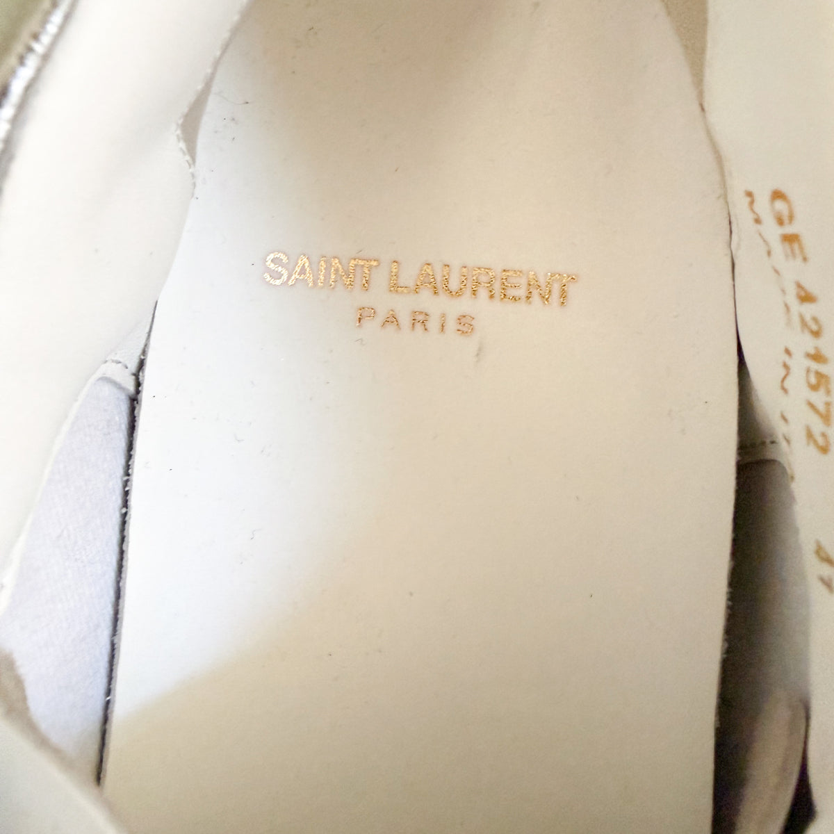 Saint Laurent Court Classic White Leather Black Star Sneakers EU41 ~ AU10