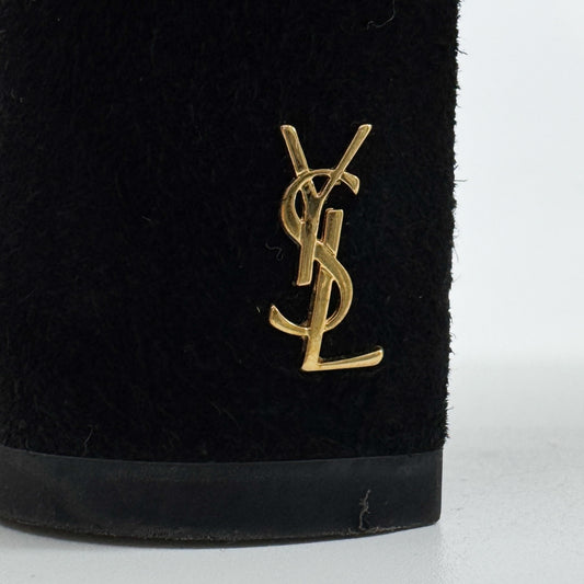 Saint Laurent YSL Black Suede LouLou 95 Ankle Boots EU39 ~ AU8