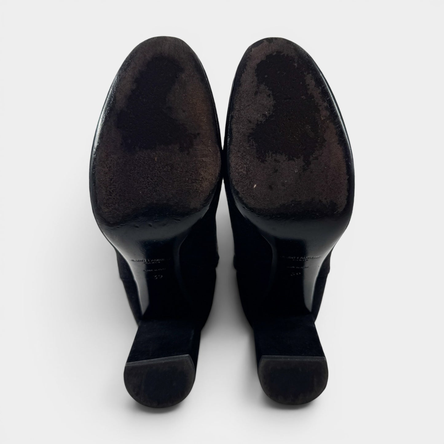 Saint Laurent YSL Black Suede LouLou 95 Ankle Boots EU39 ~ AU8