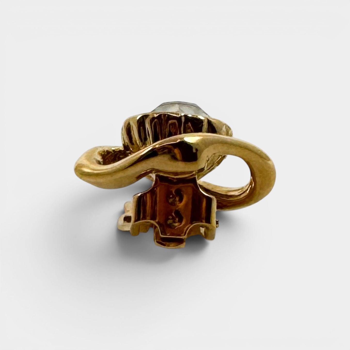 Vintage YSL Gold-Plated Crystal Clip-On Earrings [1980s]