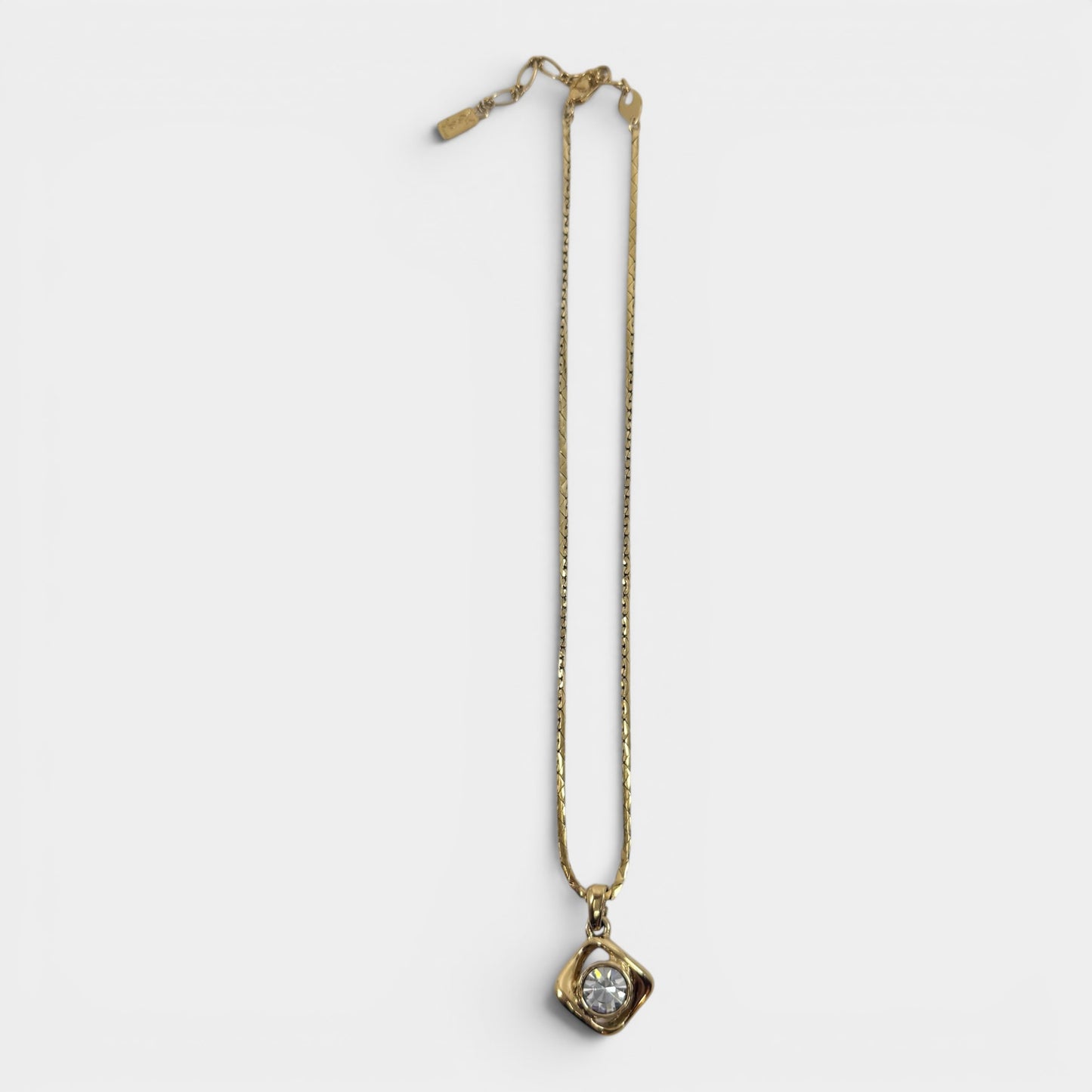 Vintage YSL Gold-Plated Crystal Pendant Necklace