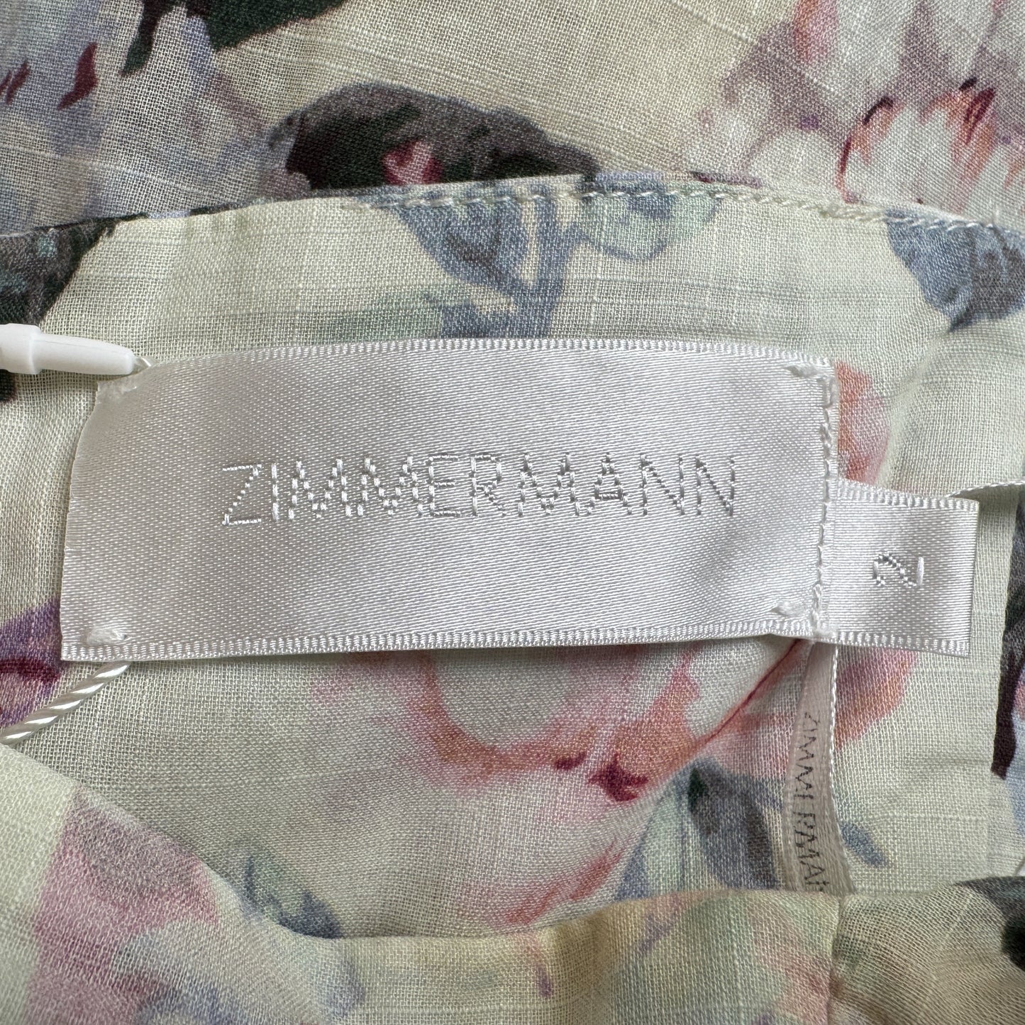 Zimmermann White & Lilac Floral Jasper Bandeau Tie Dress 2 ~ AU8-10