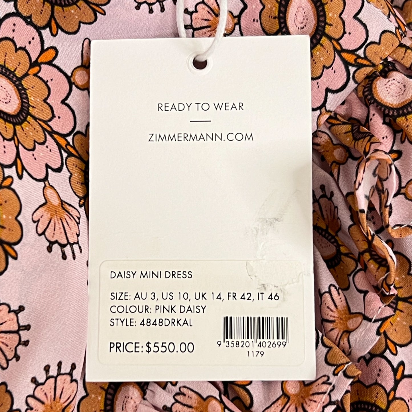 Zimmermann 'Daisy' Pink Floral Short Dress 3 ~ AU14