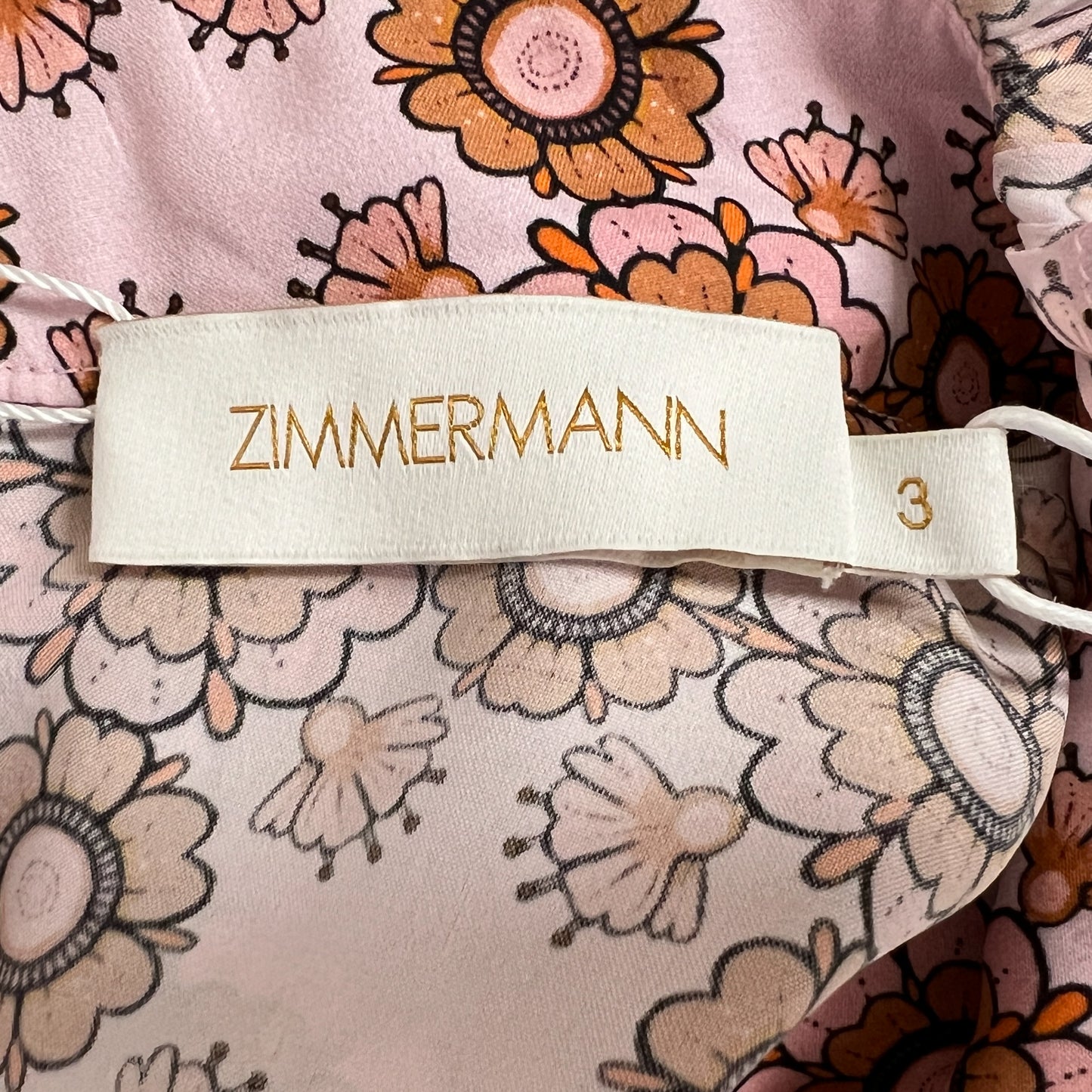 Zimmermann 'Daisy' Pink Floral Short Dress 3 ~ AU14