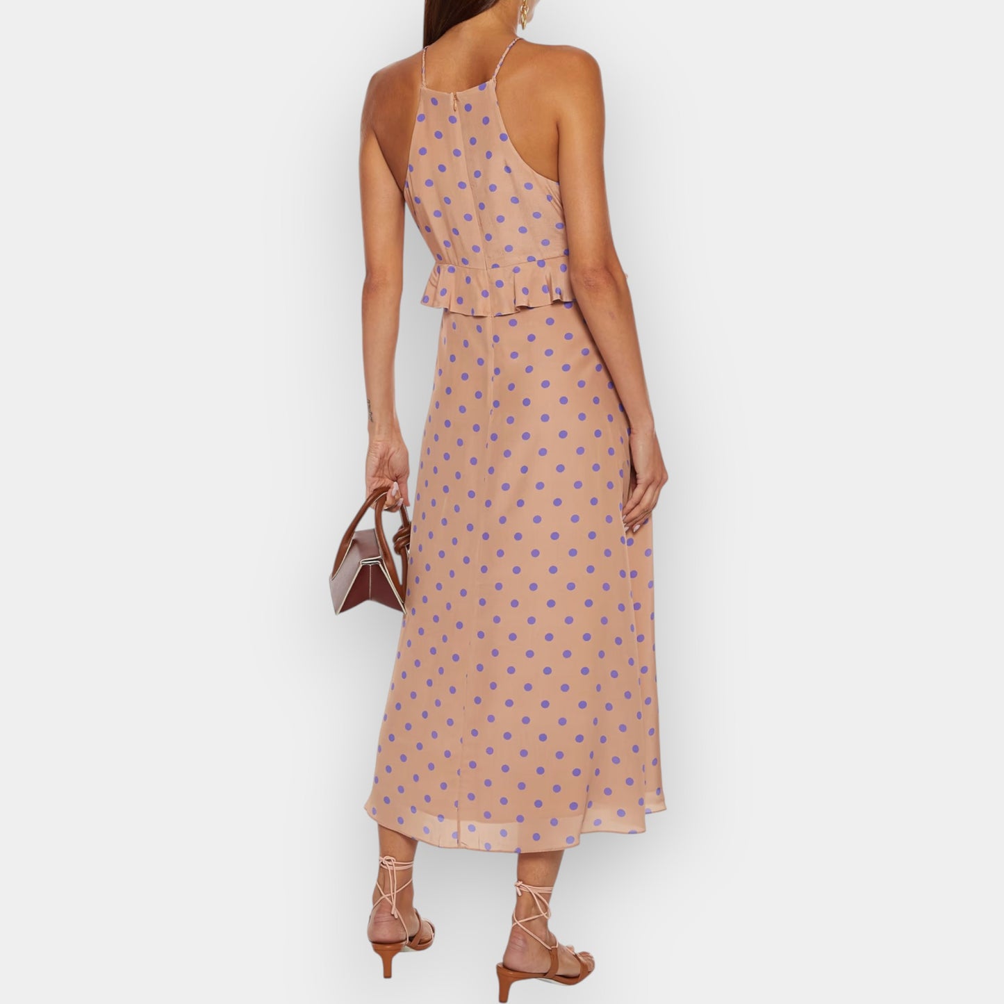 Zimmermann Blush & Purple Spot Silk Flounce Picnic Dress 3 ~ AU10-12