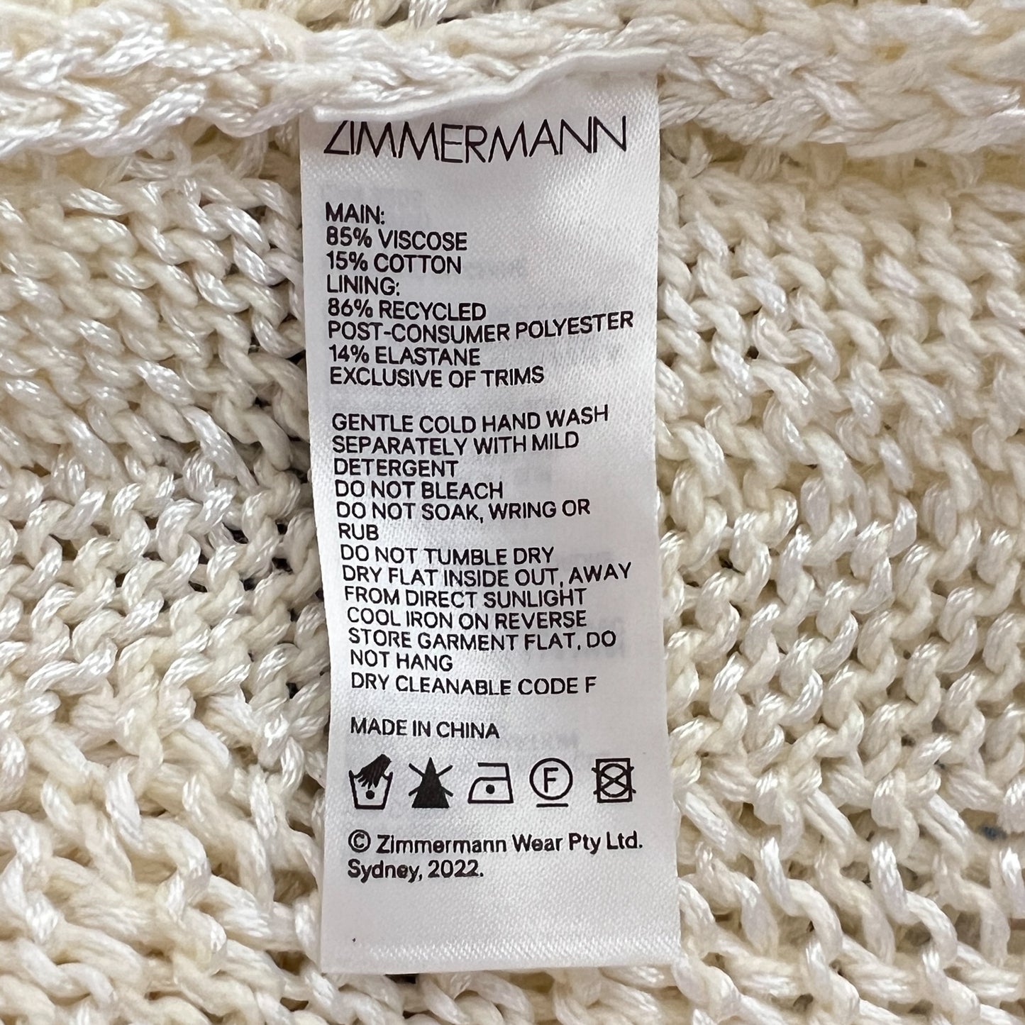 Zimmermann Wonderland Cream Cable Knit Maxi Skirt AU8–10
