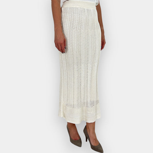 Zimmermann Wonderland Cream Cable Knit Maxi Skirt AU8–10