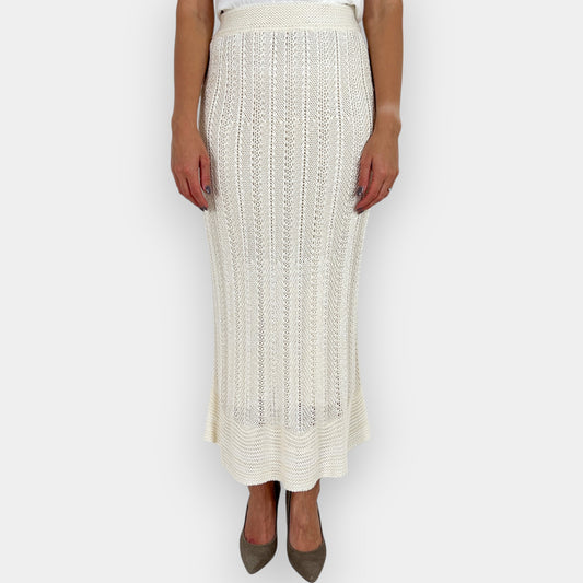 Zimmermann Wonderland Cream Cable Knit Maxi Skirt AU8–10