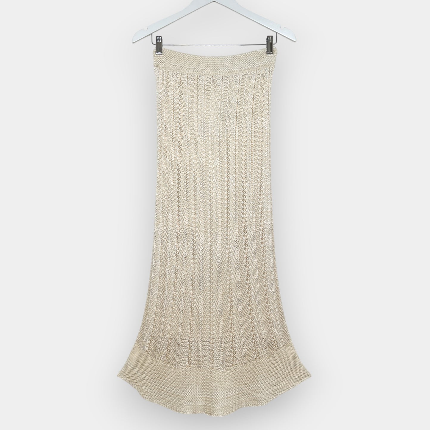 Zimmermann Wonderland Cream Cable Knit Maxi Skirt AU8–10