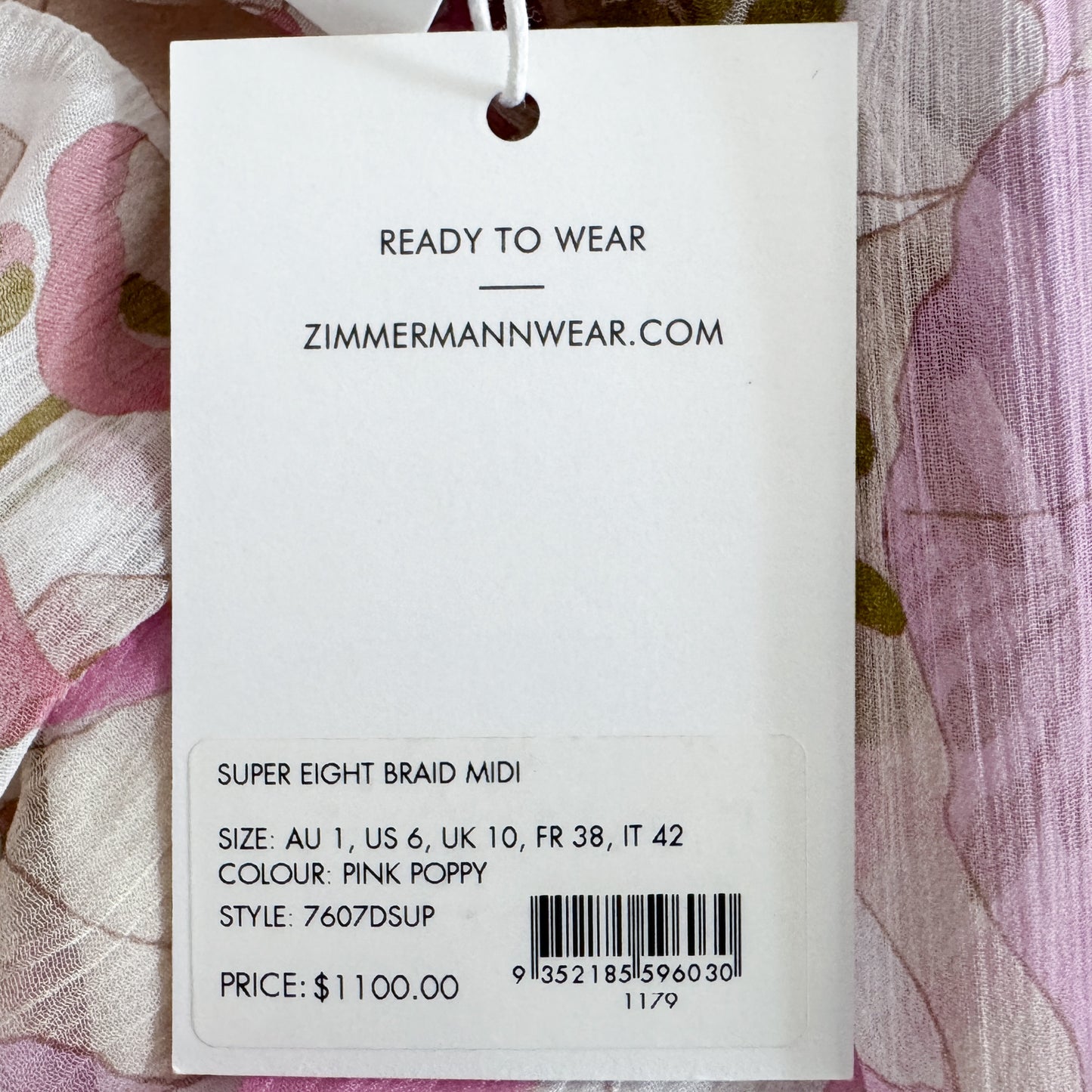 Zimmermann Pink Poppy Silk Super Eight Braid Dress 1 ~ AU8 [NEW]