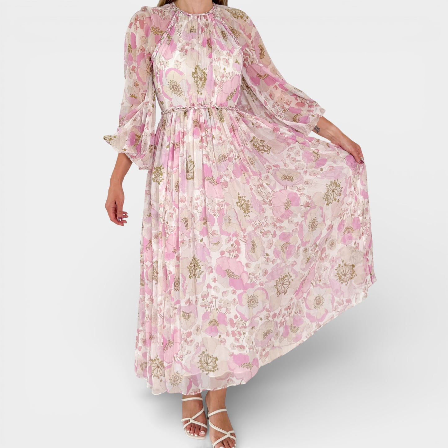 Zimmermann Pink Poppy Silk Super Eight Braid Dress 1 ~ AU8 [NEW]