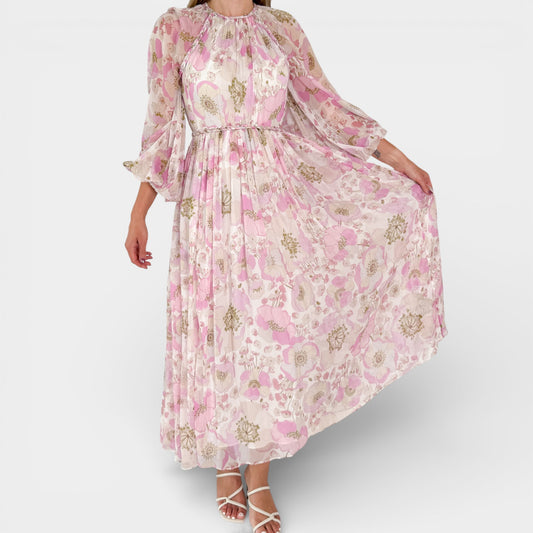 Zimmermann Pink Poppy Silk Super Eight Braid Dress 1 ~ AU8 [NEW]