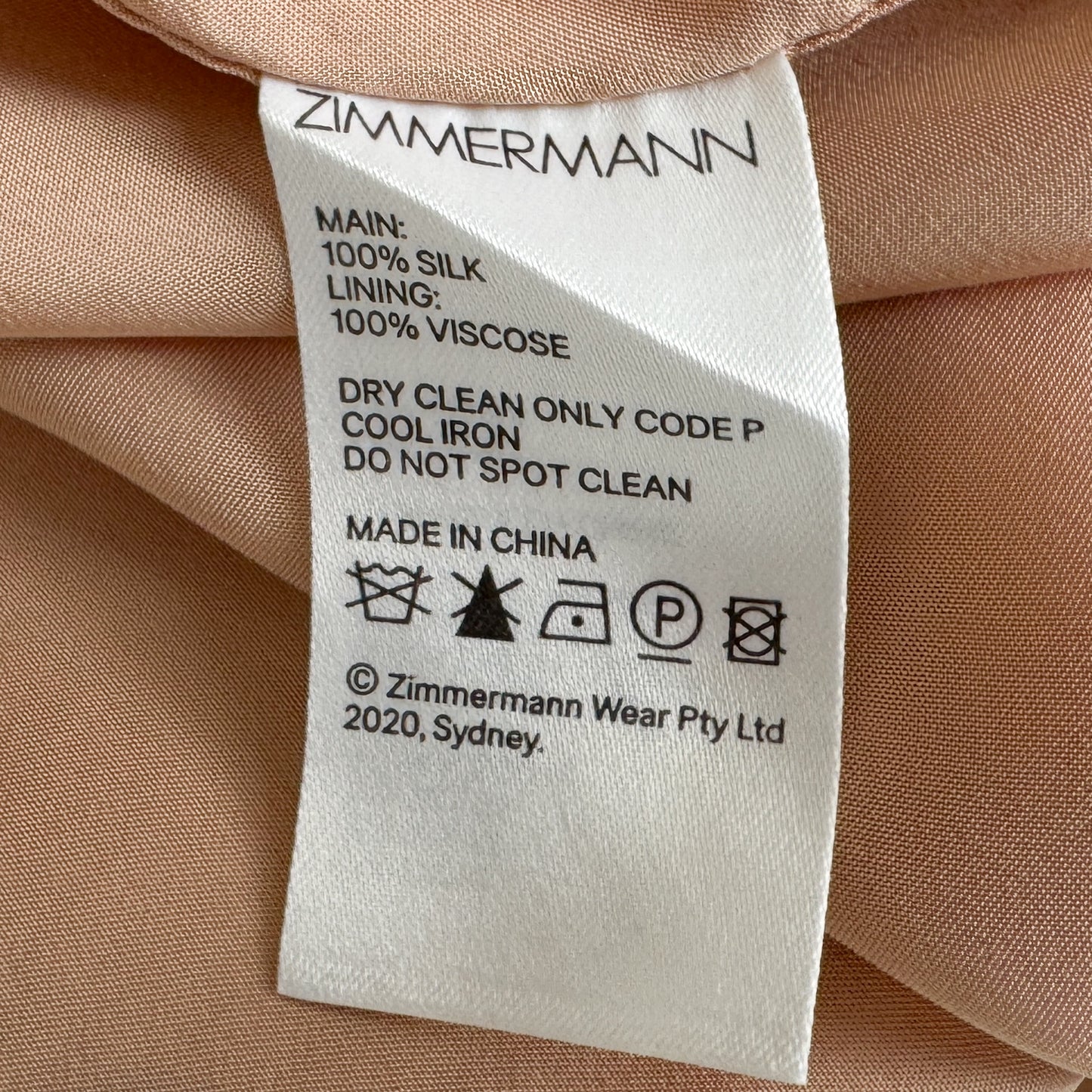 Zimmermann Blush & Purple Spot Silk Flounce Picnic Dress 3 ~ AU10-12