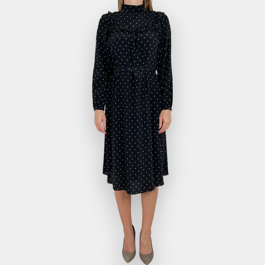 Zimmermann Black & White Silk Spot Dress 0 ~ AU8 ~ Small
