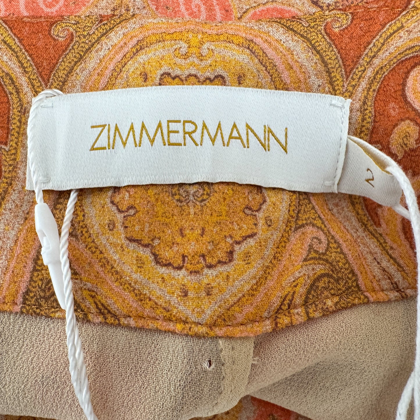 Zimmermann Tranquillity Orange Coral Paisley Flared Culottes Pants 2 ~ AU12