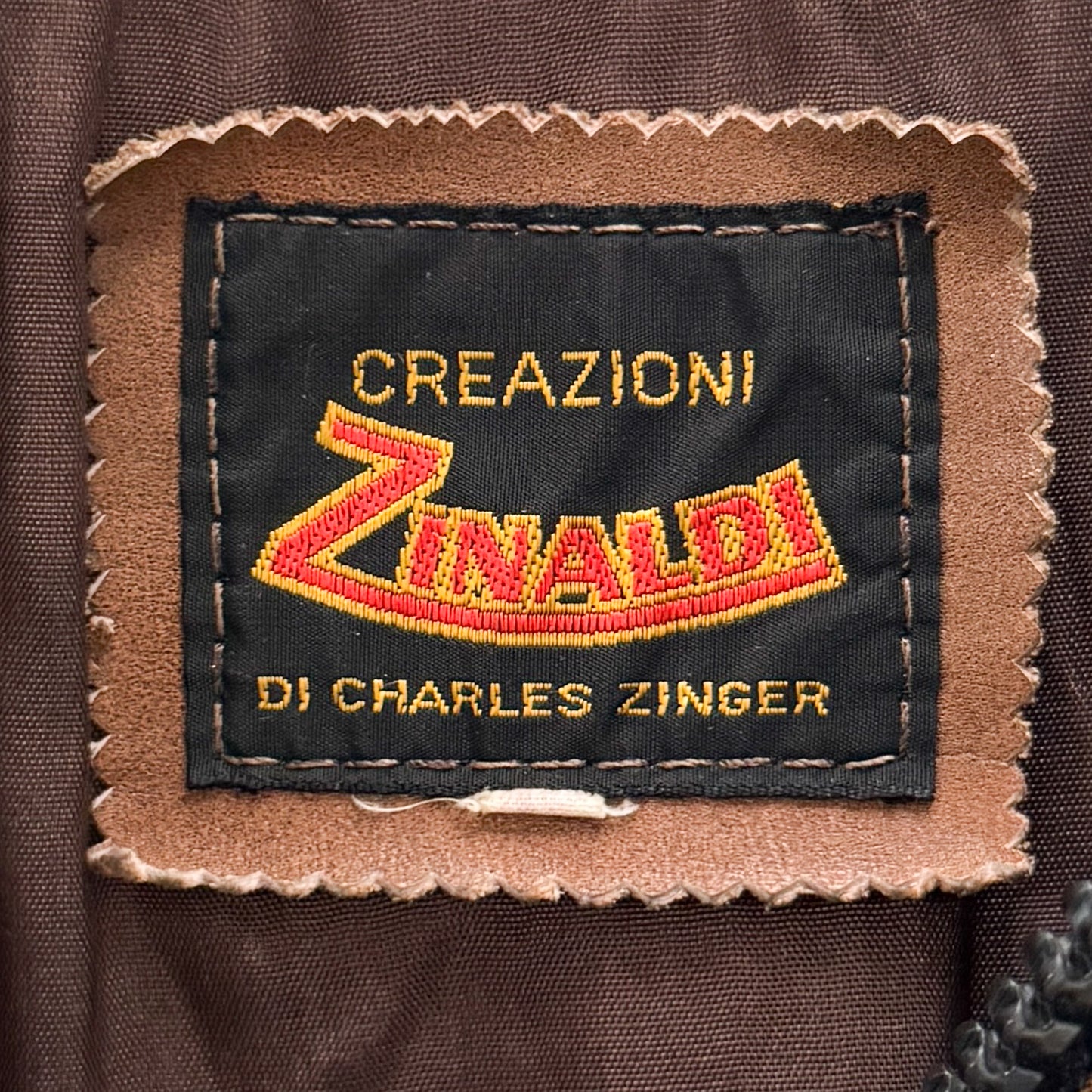 Creazioni Zinaldi Brown Vintage Leather Zip Jacket AU10 ~ Medium